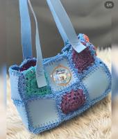 Elişi Çanta Mavi Tığ işi Çanta El Sanatı -
Crochet Bag Blue Hand Crafted Crochet Bag Blue