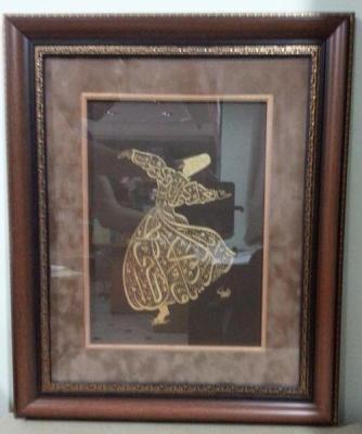 Mevlevi Derviş Şeklinde İstif Edilmiş Hüsn-i Hat Levha Gümüş Tura